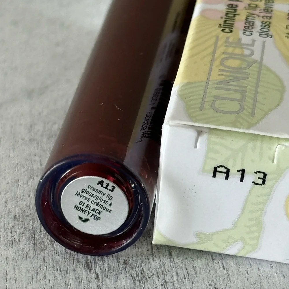 Clinique Pop Plush Creamy Lip Gloss 01 Black Honey Pop  .11 fl. oz.